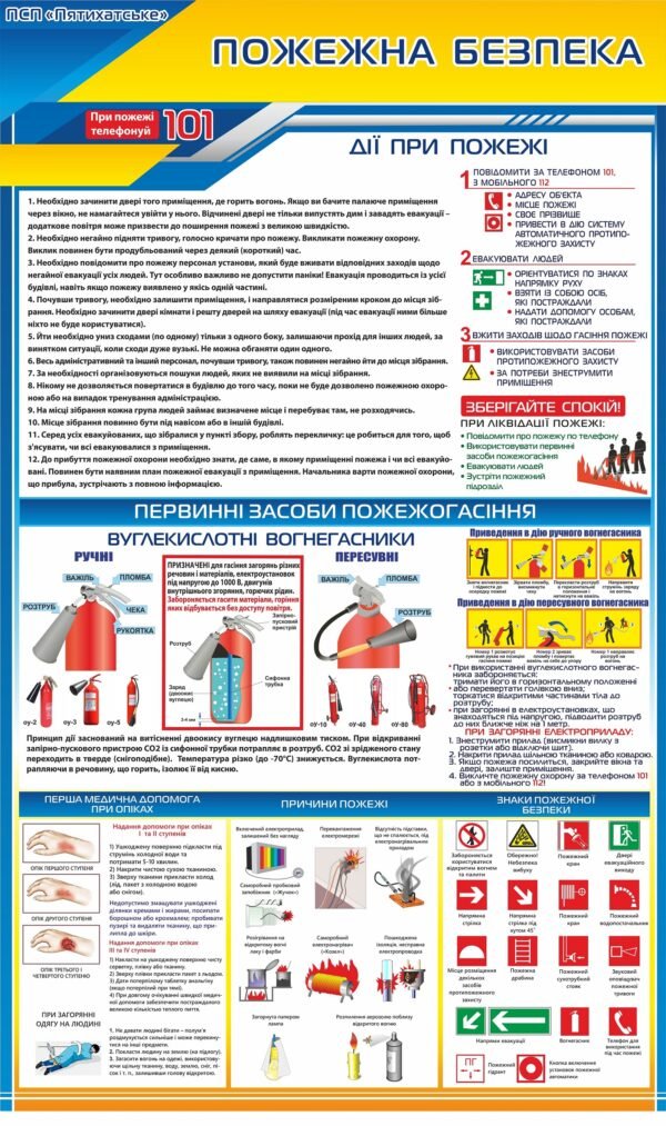 Стенд “Пожежна безпека” для підприємства