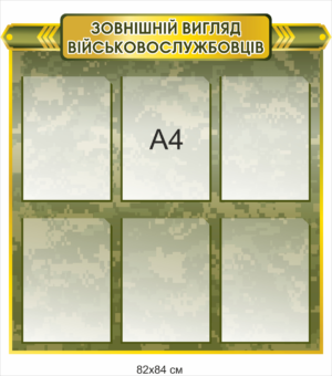 Стенд “Зовнішній вигляд військовослужбовців” з комірками