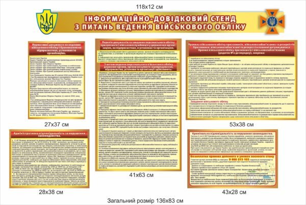 Стенд “Інформація з питань ведення військового обліку”