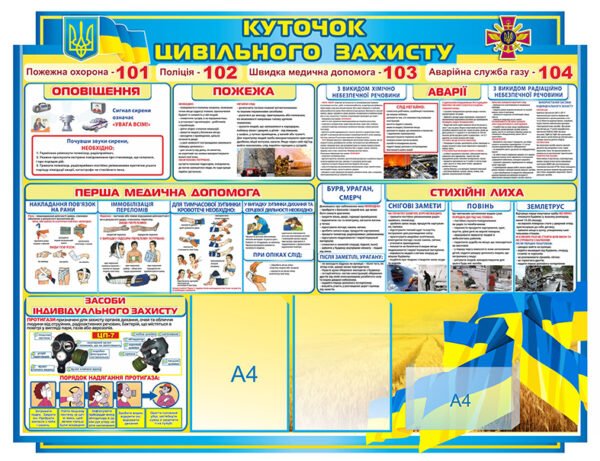 Стенд в кабінет цивільного захисту «Цивільний захист»