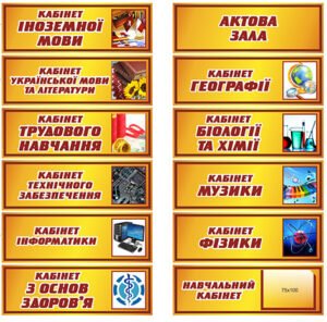 Комплект табличок «Повнокольорових»
