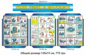 Стенд “Техніка безпеки на виробничому підприємстві” для фрезерувальників та токарів