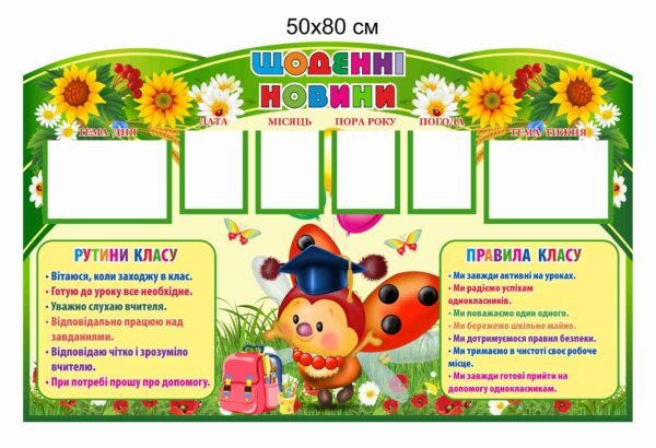 Стенд з щоденними новинами НУШ