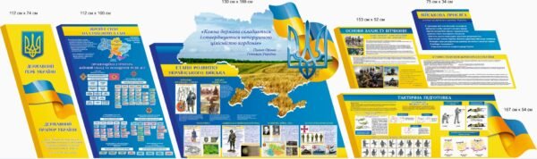 Оформлення кабінету з захисту України – стендами