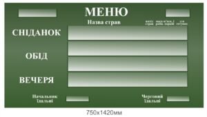 Стенд для військової їдальні