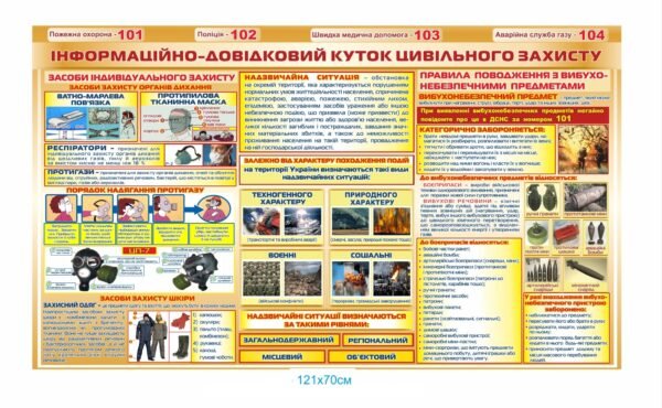 Інформаційно-довідковий куток цивільного захисту – стенд