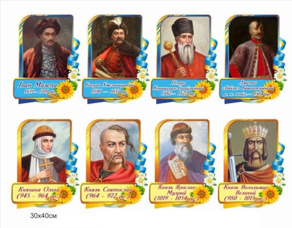 Портрети гетьманів та князів України – стенди