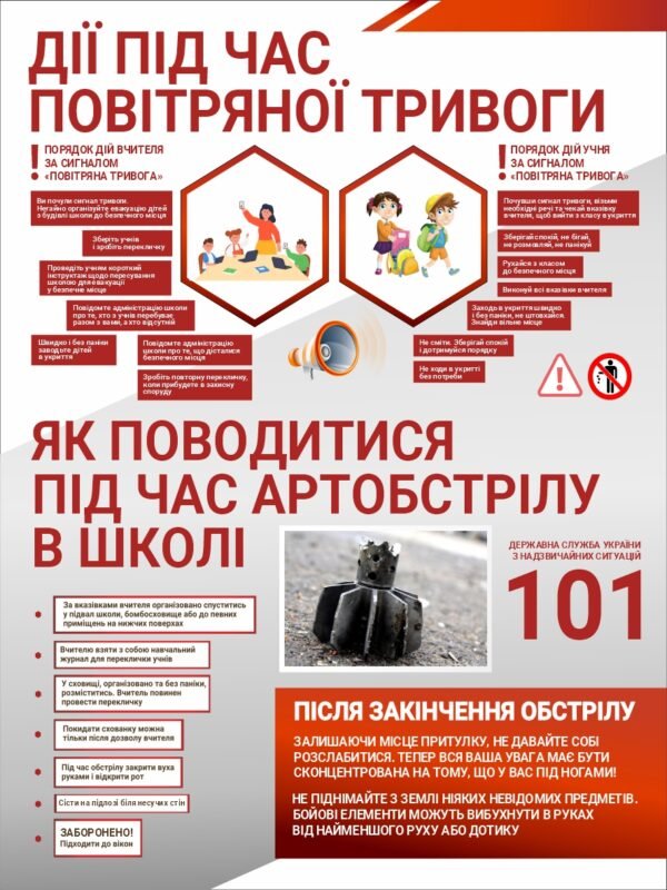 Стенд в клас безпеки “Повітряна тривога”