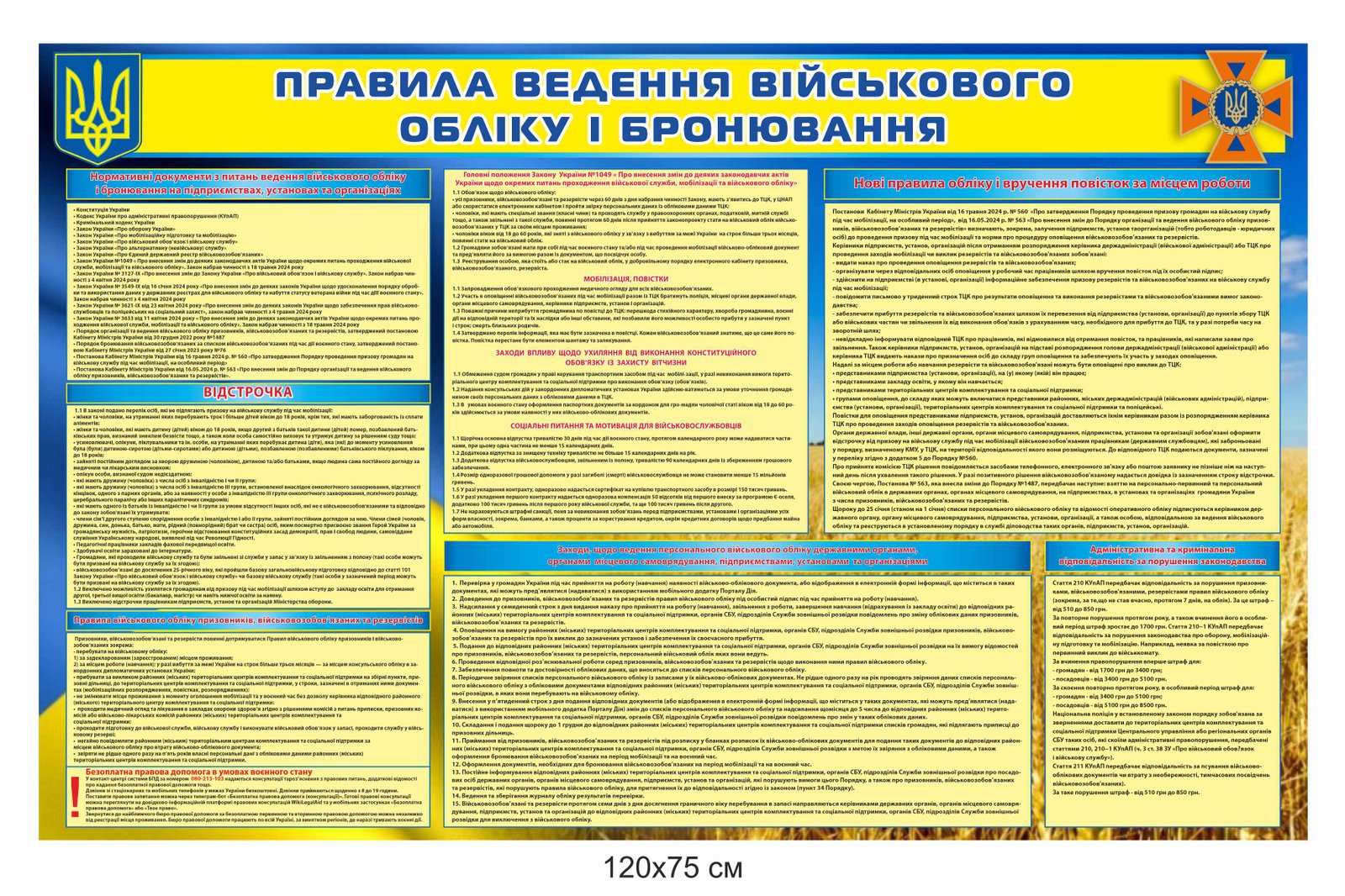 Стенд з правилами військового обліку