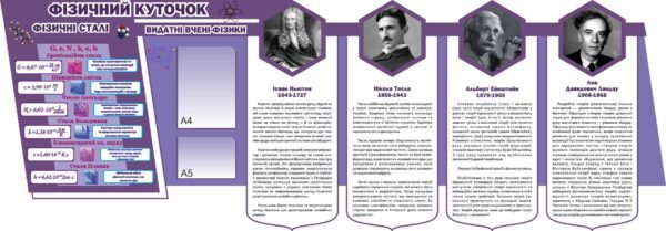 Стенд в кабінет фізики “Фізичний куточок”