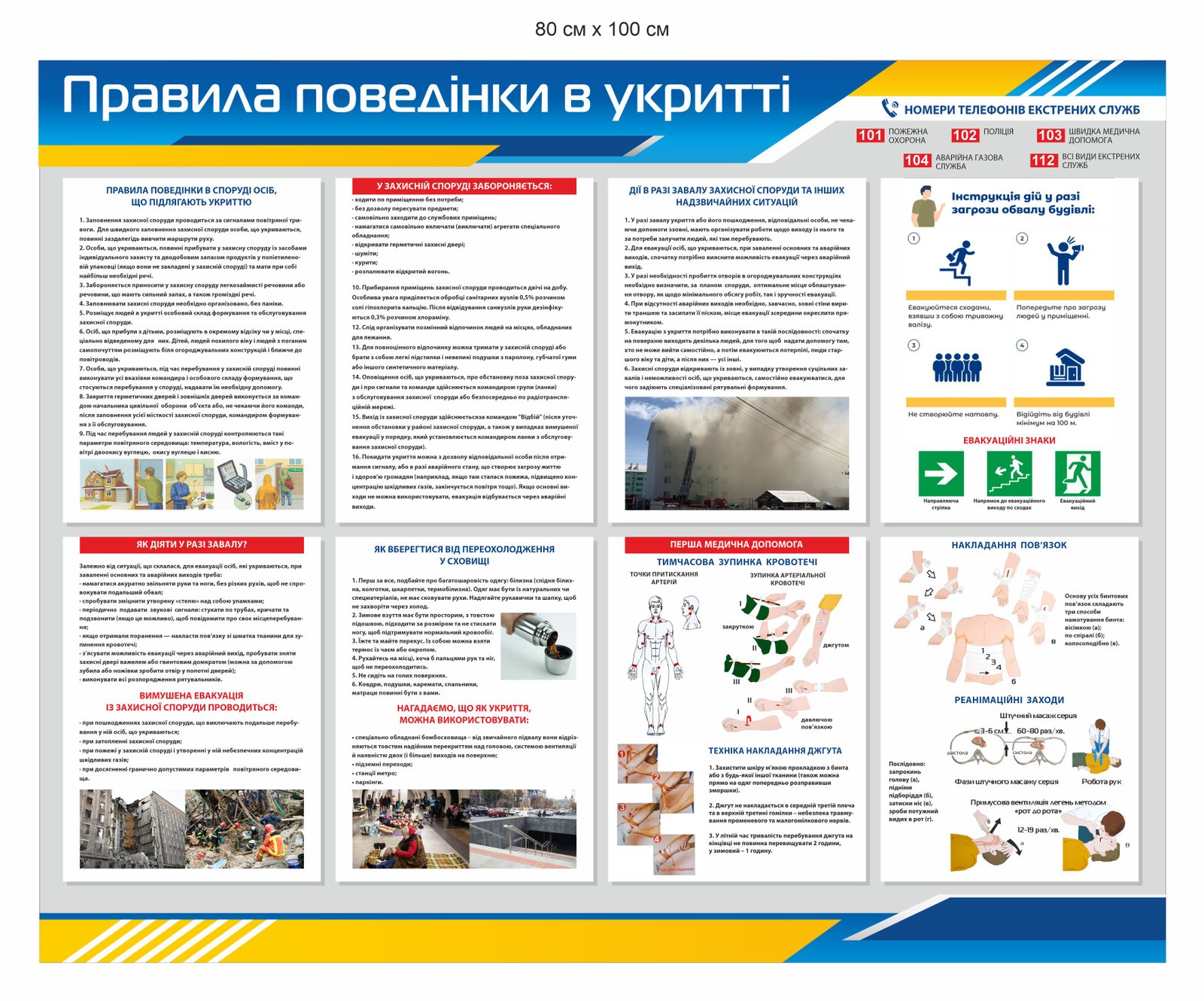 Стенд "Правила поведінки в укритті"