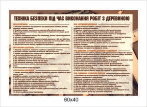 Стенд “Безпека під час роботи з деревиною”